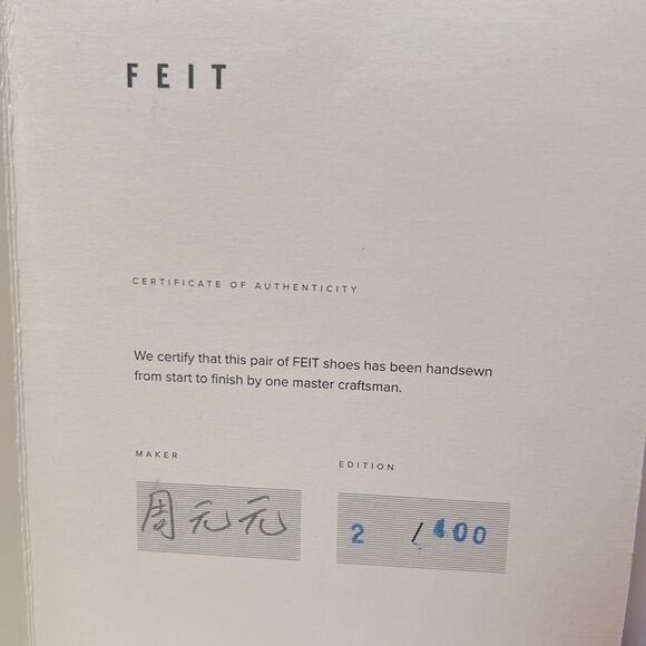 FEIT Hand Sewn Tan Leather Low Top Sneakers - Sz 35 - US 5 - Picture 13 of 15